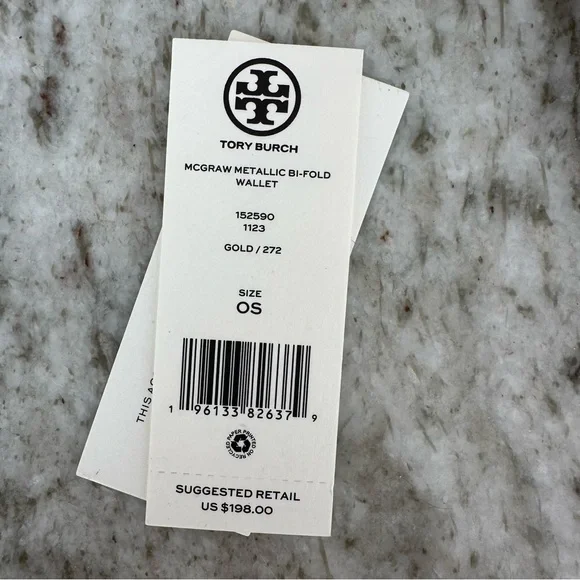 Tory Burch McGraw Metallic Bi-Fold Wallet NWT - Picture 6 of 6